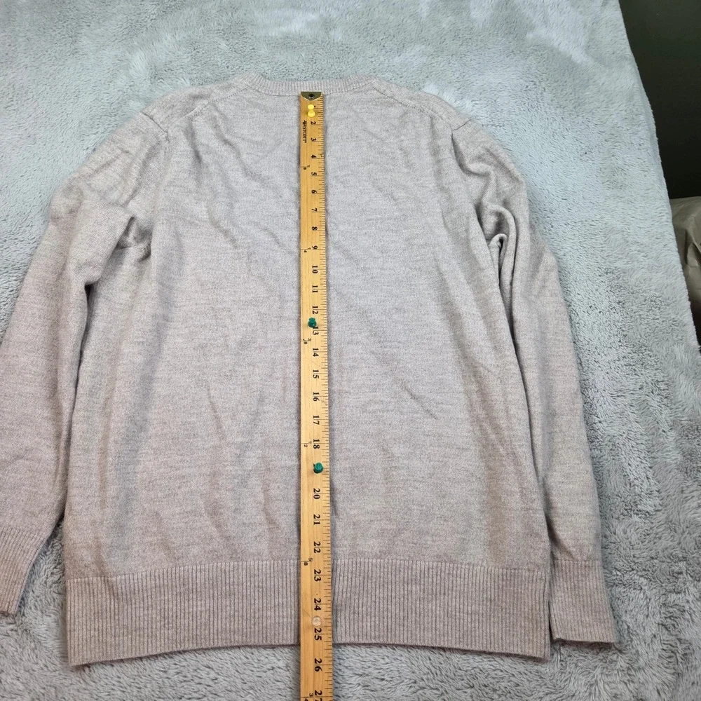 Banana Republic Wool Sweater Men XXLT V-Neck Merino Knit Oatmeal Heather Gray 80